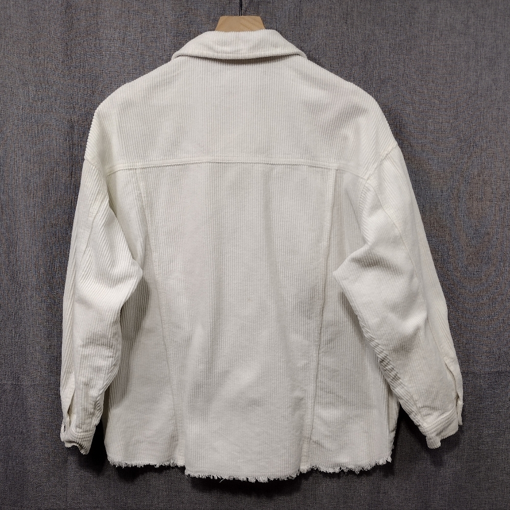 Zara Corduroy Overshirt Women's S White Boho Retro 90s Y2K Casual - Picture 5 of 8